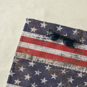 Patriottische graatstaren en stripes strandlaken (In situ)