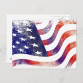 Patriottische graatstijl, afgevapt Amerikaanse vla Briefkaart (Voorkant / Achterkant)