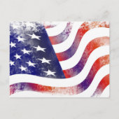 Patriottische graatstijl, afgevapt Amerikaanse vla Briefkaart (Voorkant)