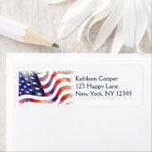 Patriottische graatstijl, afgevapt Amerikaanse vla Etiket (Insitu)