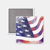 Patriottische graatstijl, afgevapt Amerikaanse vla Magneet (Voorkant / Achterkant)