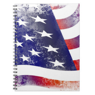 Patriottische graatstijl, afgevapt Amerikaanse vla Notitieboek