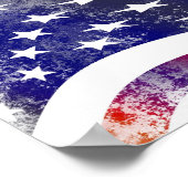 Patriottische graatstijl, afgevapt Amerikaanse vla Poster (Hoek)