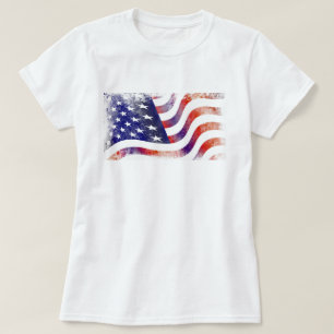 Patriottische graatstijl, afgevapt Amerikaanse vla T-shirt