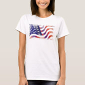 Patriottische graatstijl, afgevapt Amerikaanse vla T-shirt (Voorkant)