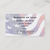 Patriottische graatstijl, afgevapt Amerikaanse vla Visitekaartje (Achterkant)