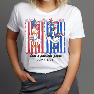 Patriottische grappige gans coquette 4 juli 1776 t-shirt