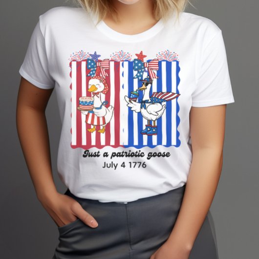 Patriottische grappige gans coquette 4 juli 1776 t-shirt
