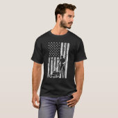 Patriottische grasmaaier Trotse tuinman Retro Amer T-shirt (Voorkant volledig)