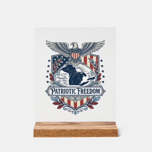 Patriottische Great Lakes Pride Vector Grafische T Acryl Bord (Voorkant)