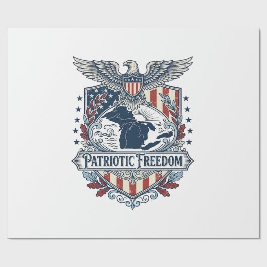 Patriottische Great Lakes Pride Vector Grafische T Cadeaupapier (Vlak)