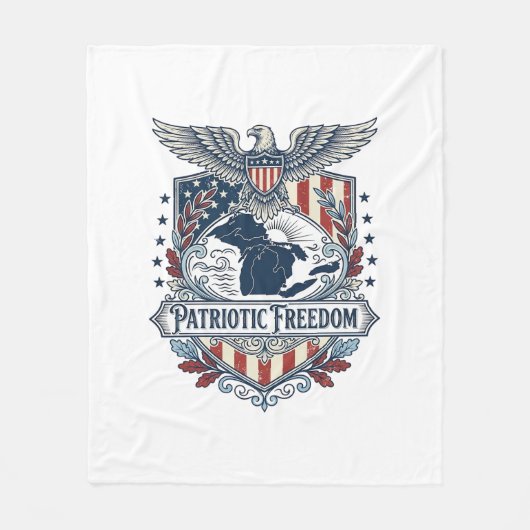 Patriottische Great Lakes Pride Vector Grafische T Fleece Deken (Voorkant)