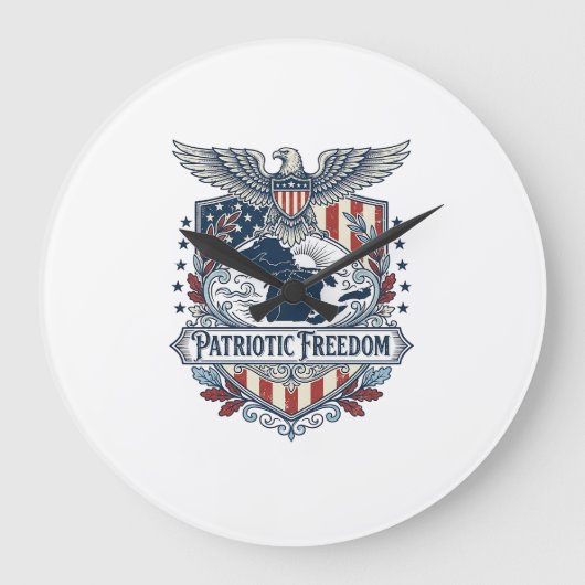 Patriottische Great Lakes Pride Vector Grafische T Grote Klok (Voorkant)