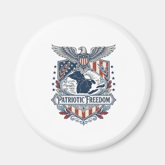Patriottische Great Lakes Pride Vector Grafische T Magneet (Voorkant)
