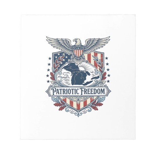 Patriottische Great Lakes Pride Vector Grafische T Notitieblok (Voorkant)
