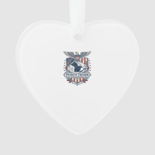 Patriottische Great Lakes Pride Vector Grafische T Ornament (voorkant)