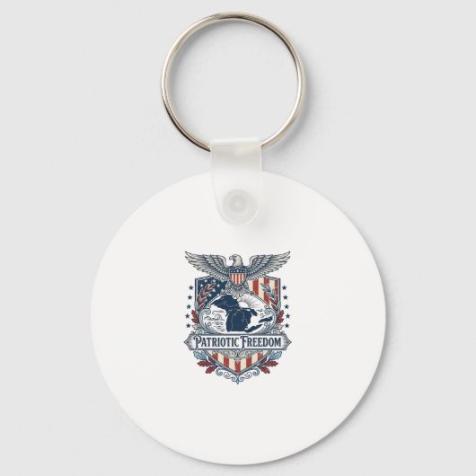 Patriottische Great Lakes Pride Vector Grafische T Sleutelhanger (Voorkant)
