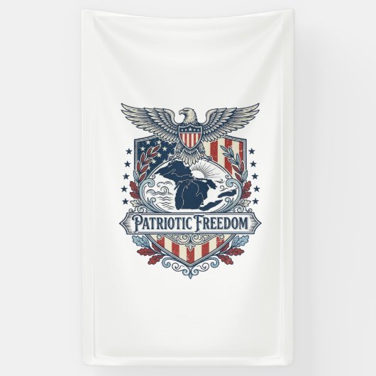 Patriottische Great Lakes Pride Vector Grafische T Spandoek (Verticaal)