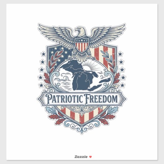 Patriottische Great Lakes Pride Vector Grafische T Sticker (Vel)
