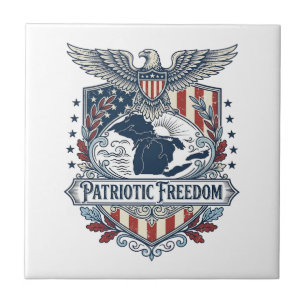 Patriottische Great Lakes Pride Vector Grafische T Tegeltje