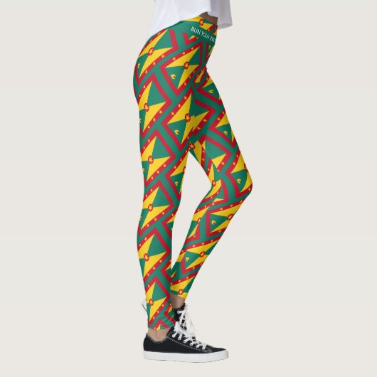 Patriottische GRENADA Schrift Toevoegen Jouw tekst Leggings (Rechts)