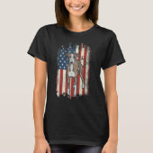 Patriottische Greyhound Amerikaanse Flag Dog Manne T-shirt (Voorkant)