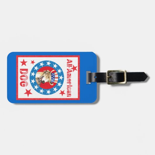 Patriottische Greyhound Bagage Label (Voorkant horizontaal)