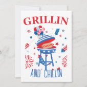 Patriottische grillen hotdog 4 juli kaart (Voorkant)