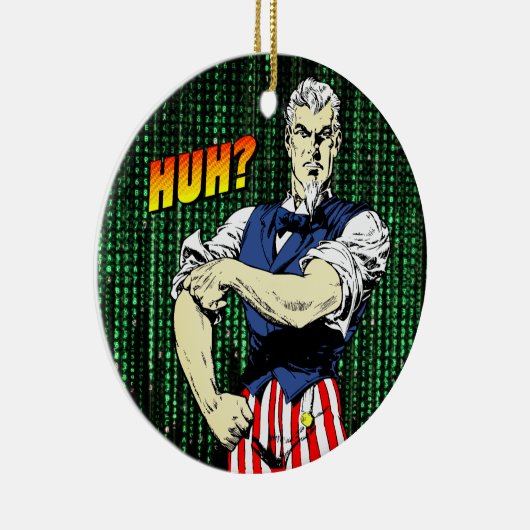 Patriottische grillen: retro oom Sam Keramisch Ornament (Rechts)