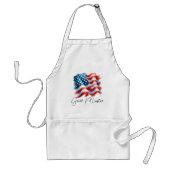 Patriottische Grillmaster Amerikaanse Vlag Standaard Schort (Voorkant)