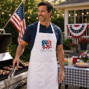 Patriottische Grillmaster Amerikaanse Vlag Standaard Schort