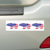 Patriottische-Grizzly Bumpersticker (Op auto)