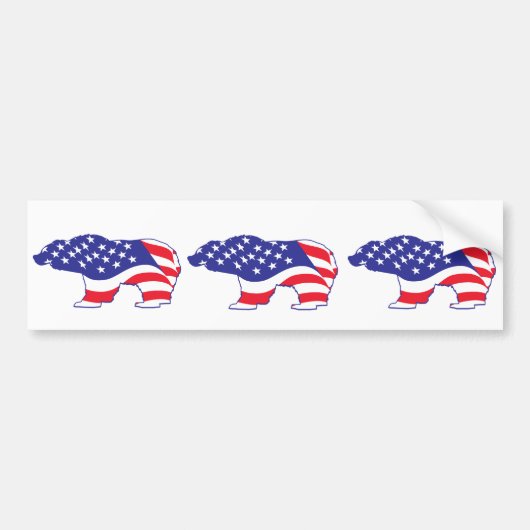 Patriottische-Grizzly Bumpersticker (Voorkant)