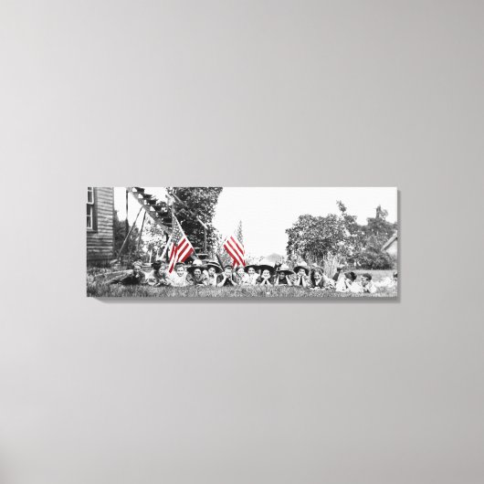 Patriottische groep Vrouwen Amerikaanse vlag 1910 Canvas Afdruk (Voorkant)
