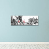 Patriottische groep Vrouwen Amerikaanse vlag 1910 Canvas Afdruk (Insitu (Houten vloer))