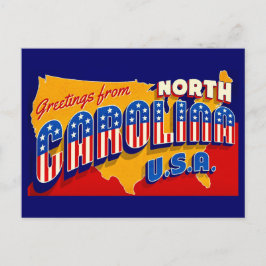 Patriottische groet ansichtkaart uit North Carolin Briefkaart