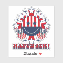 Patriottische groovy Happy Face vredesteken - Happ