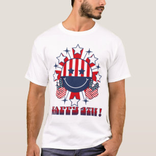 Patriottische groovy Happy Face vredesteken - Happ T-shirt