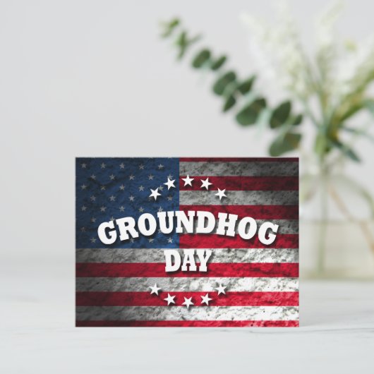 Patriottische Groundhog Day Briefkaart (Staand voorkant)