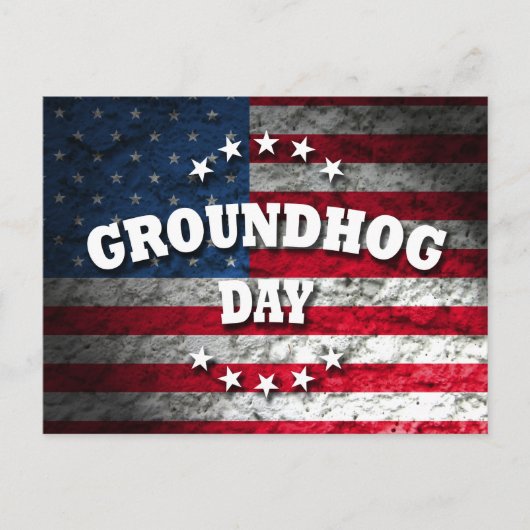 Patriottische Groundhog Day Briefkaart (Voorkant)