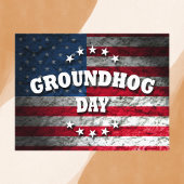 Patriottische Groundhog Day Briefkaart