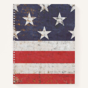 Patriottische Grunge Amerikaanse Vlag Notitieboek