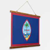 Patriottische Guam Tapestry, Guam Flag Hangend Wandkleed (Gebogen)