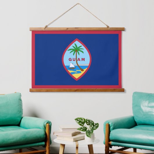 Patriottische Guam Tapestry, Guam Flag Hangend Wandkleed (Woonkamer)