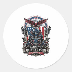 Patriottische Guardian Masker Vrijheid Militair Ge Ronde Sticker