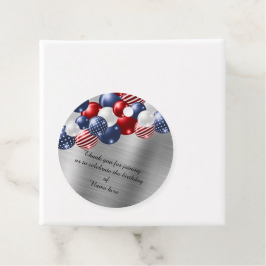 PATRIOTTISCHE GUNST TAG GRIJS BEDANKJES LABELS (In situ)