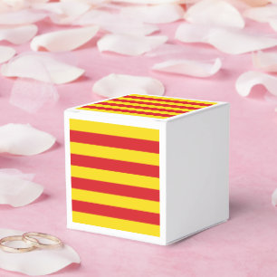 Patriottische gunstbox met vlag van Catalonië Bedankdoosjes