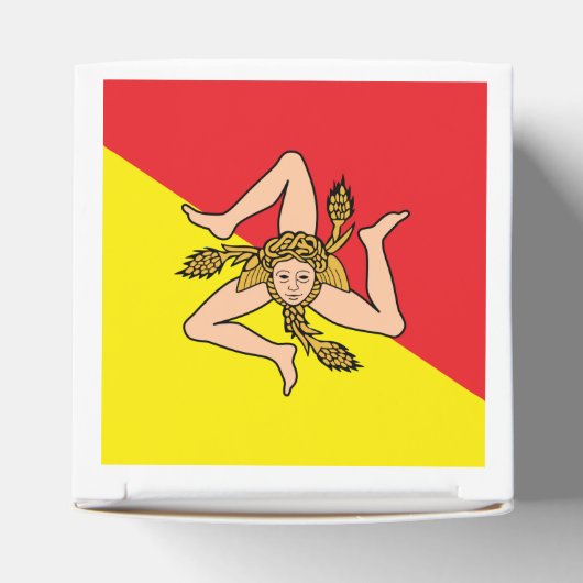 Patriottische gunstbox met vlag van Sicilië, Itali Bedankdoosjes (Bovenkant)