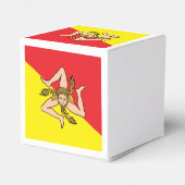 Patriottische gunstbox met vlag van Sicilië, Itali Bedankdoosjes (Achterkant)