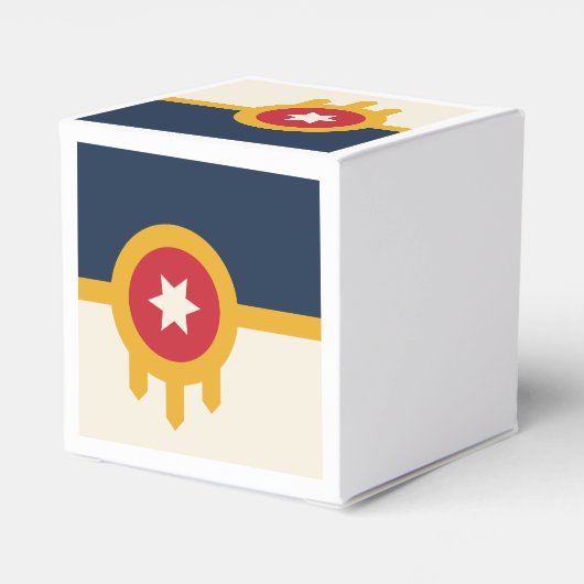 Patriottische gunstbox met Vlag van Tulsa City Bedankdoosjes (Achterkant)